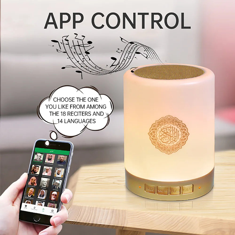 Heller Koran Azan Muslim Koran Bluetooth Lautsprecher Tragbares Nachtlicht Heilige Lampe Soundbox Musik Kabellos Caixa De Som Bocina Mp3