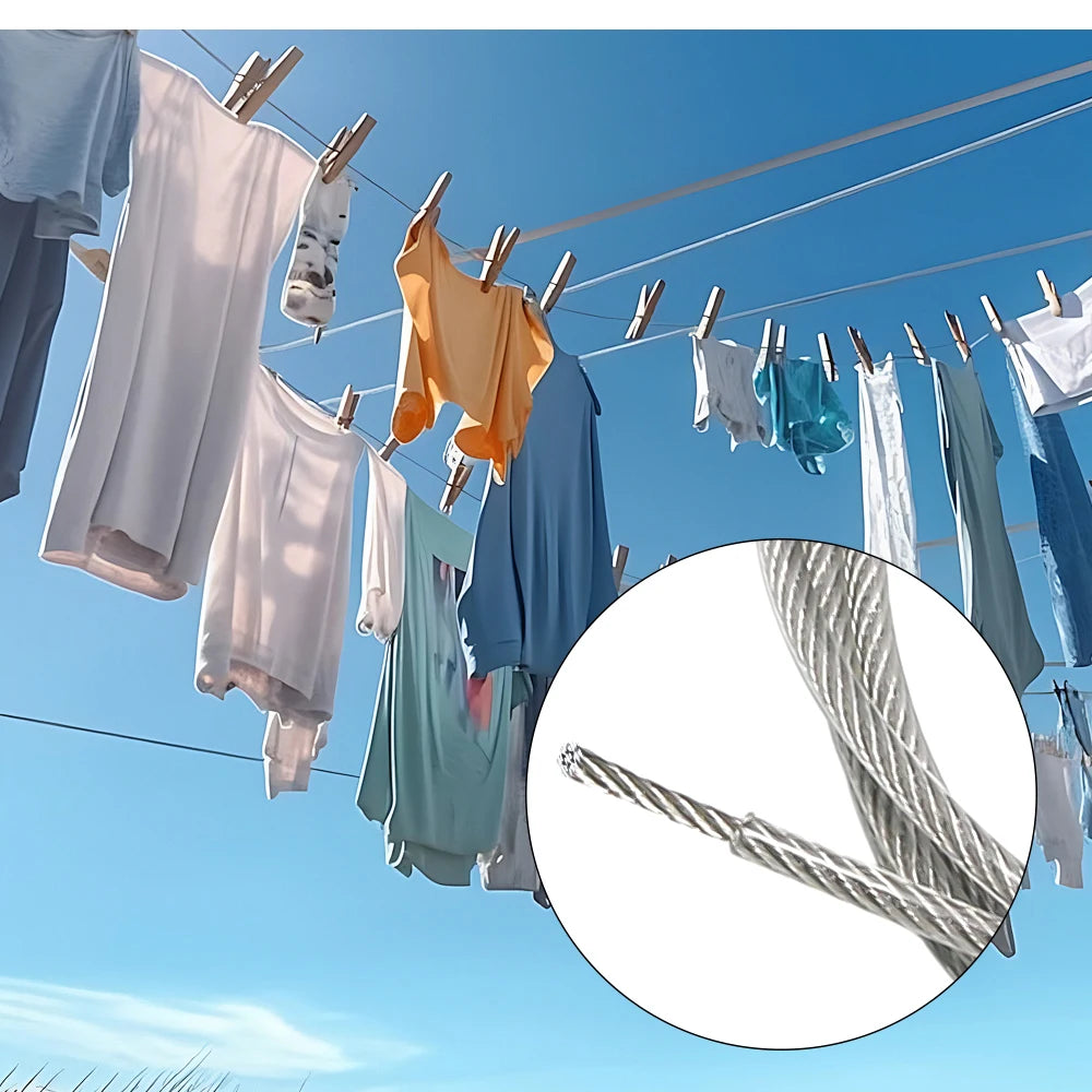 1/1.2/1.5/2/3/4/5mm cable rope, 5-20M PVC transparent coated steel cable rope, 304 stainless steel cable rope