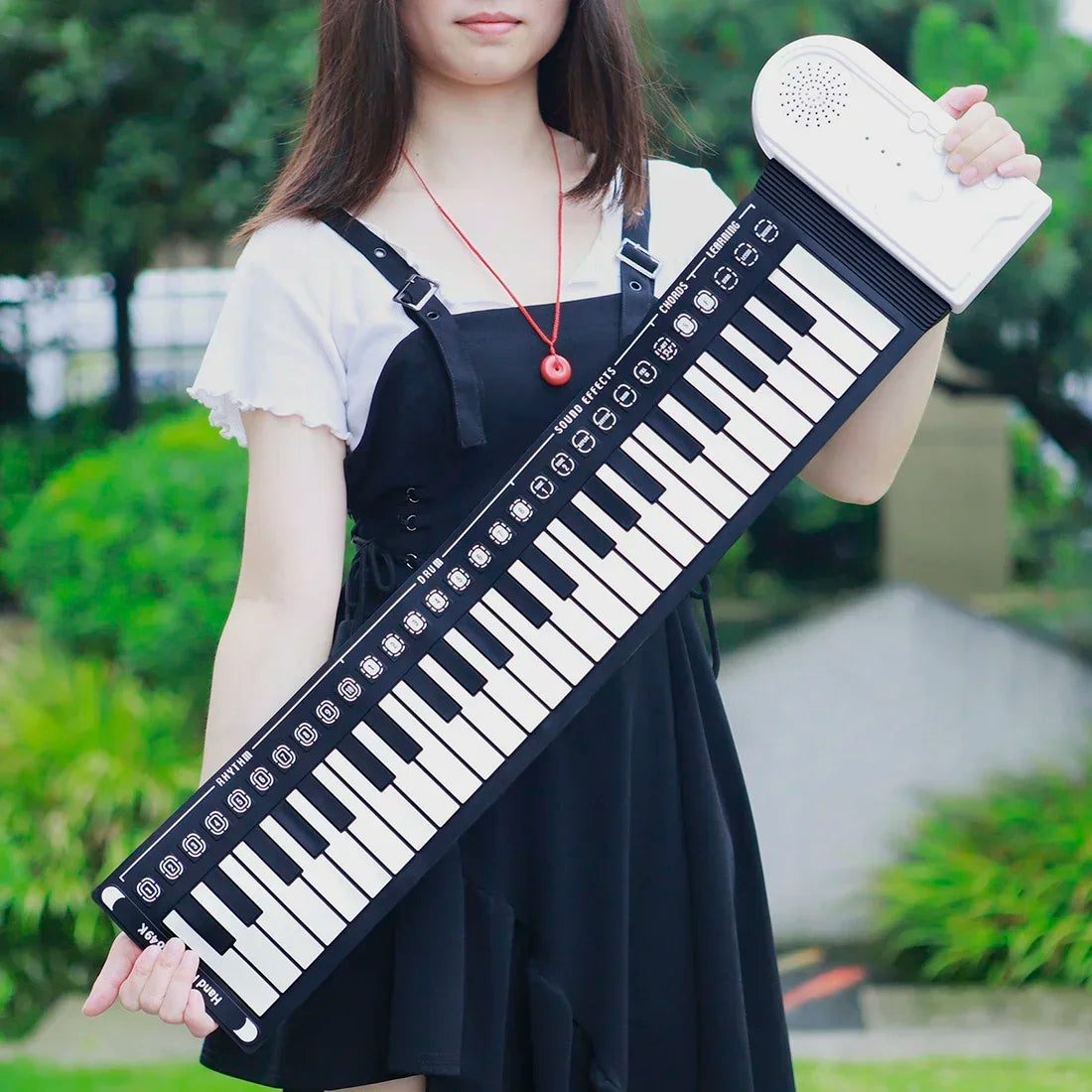 IRIN 49-Tasten Hand Roll Up Piano Silikon Tragbare Tastatur Musikinstrument für Bildung Faltbares Anfänger E-Piano