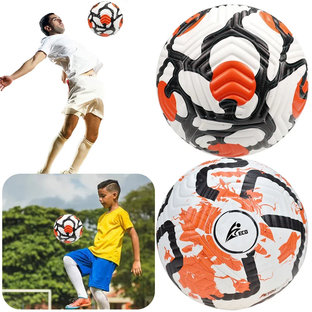 Ballons de football professionnels taille 5, en cuir, cousus à la machine, pour enfants et adultes, pour l'entraînement sportif en extérieur