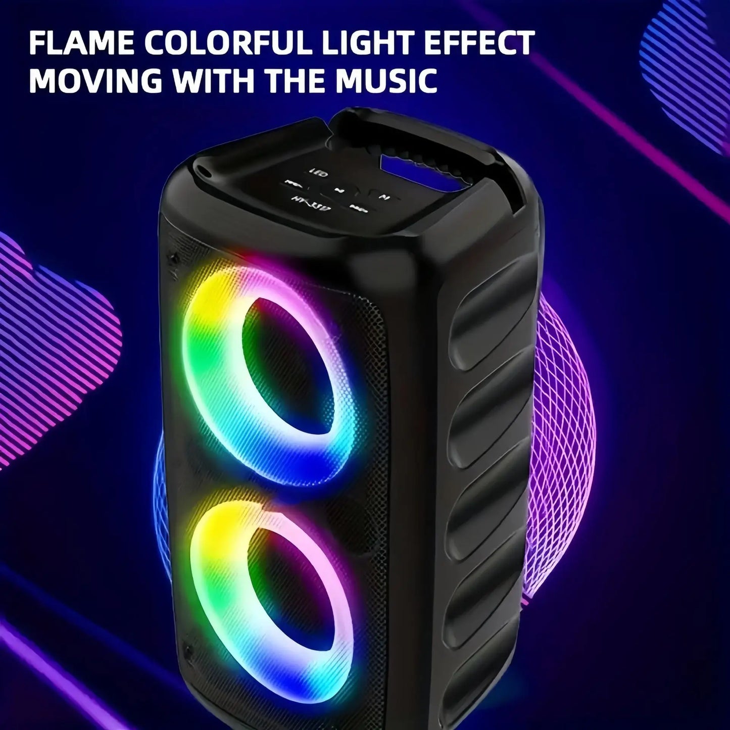 Karaoké Radio FM Enceinte Bluetooth Portable Sans Fil Avec Microphone Lumière Machine Caixa De Som Boîte de Son Musique Subwoofer LED TWS