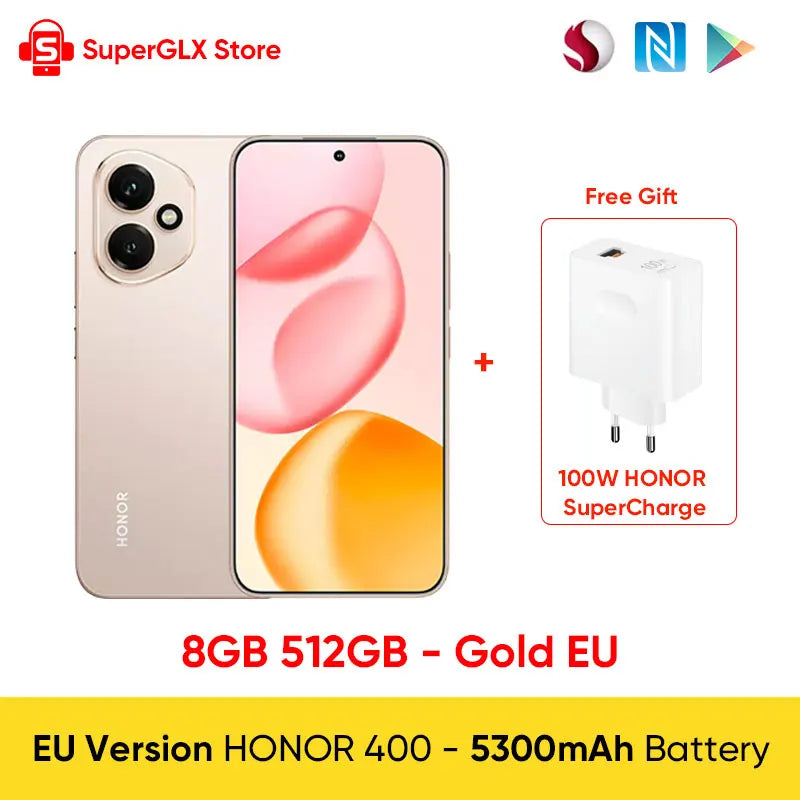 Original Neue Globale Version HONOR 400 5G Smartphone Snapdragon 7 Gen 3 6,55" 120Hz AMOLED Display 200MP 6000mAh 80W SuperCharge