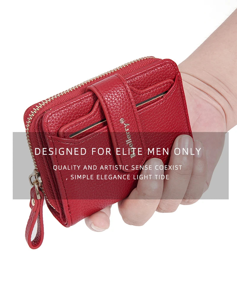Women Stylish Zip Around Card Wallet, Multi-Functional RFID Blocking Purse with 6 Card Slots and Coin Pocket, Minimalist Gift