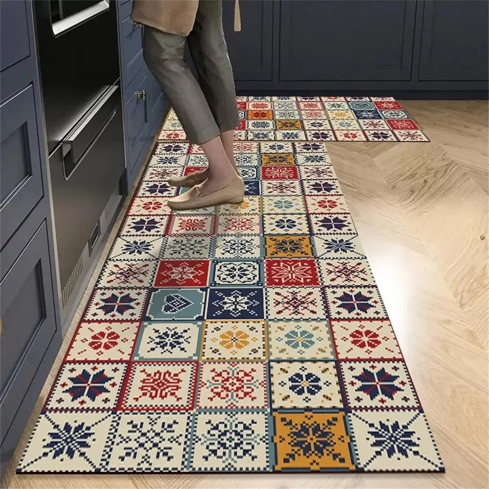 1 TAPIS de sol de cuisine imperméable, antidérapant, anti-saleté Tapis de pied Tapis de sol domestique Tapis long en velours cristal Tapis de porte 바닥 깔개