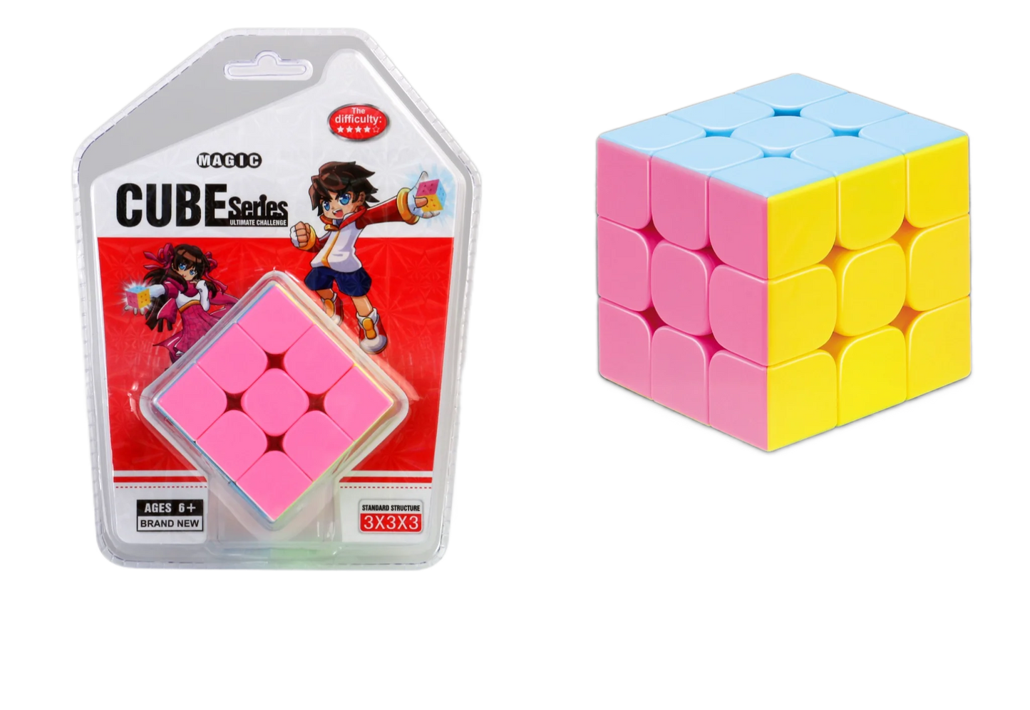 Yisheng Magic Cube 3x3 Puzzle Jouets Éducatifs Casse-tête en Fibre de Carbone Transfert Thermique Cubes Couleurs Macaron Bonbon Cadeau pour Enfants