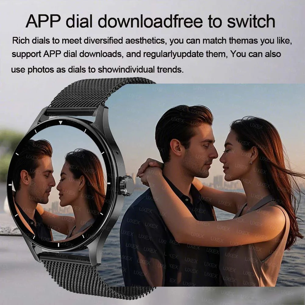 Mode Smartwatch Plus 1.55 HD Für Herren und Damen App-Steuerung BT Anruf Gesundheits-Tracker Benutzerdefiniertes Foto Überraschungsgeschenk Business-Uhren