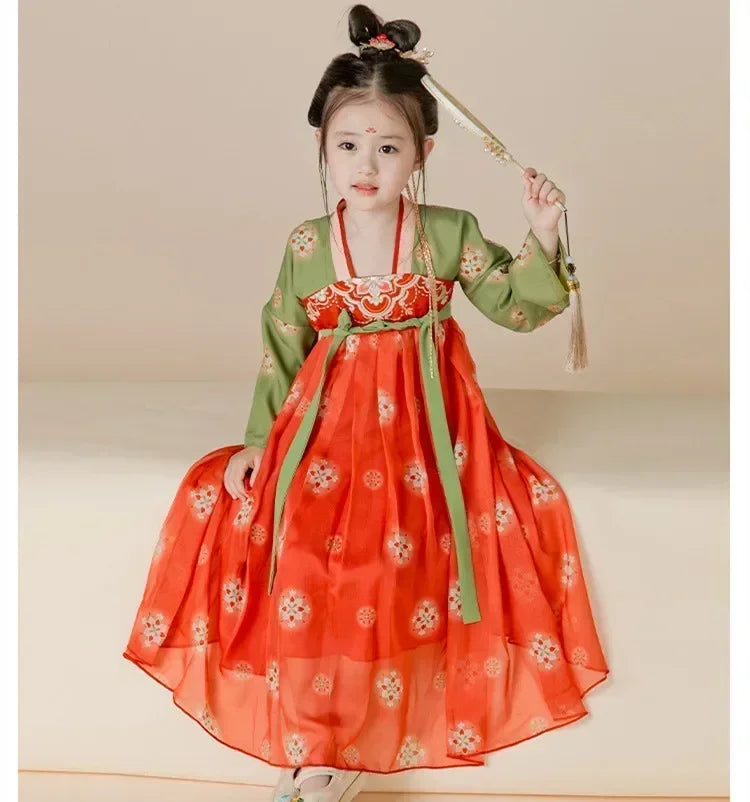 Robe chinoise Hanfu moderne pour fille, tenue d'Halloween de fée, Vêtements pour enfants, Vestidos, Costume traditionnel de Cosplay, Robes pour filles