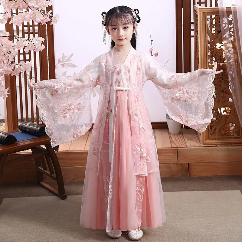 Robe chinoise Hanfu moderne pour fille, tenue d'Halloween de fée, Vêtements pour enfants, Vestidos, Costume traditionnel de Cosplay, Robes pour filles