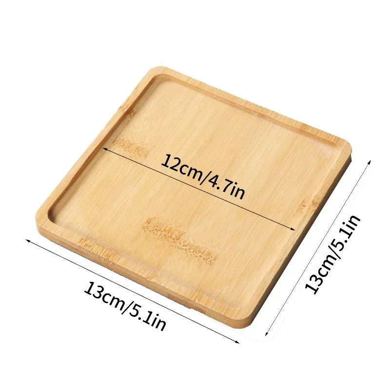 Multi Bambus Tablett Holzuntersetzer Blumentopfuntersetzer Tassenuntersetzer Untersetzer Teller Küchen Deko Teller Kreativer Untersetzer Kaffeetassenmatte