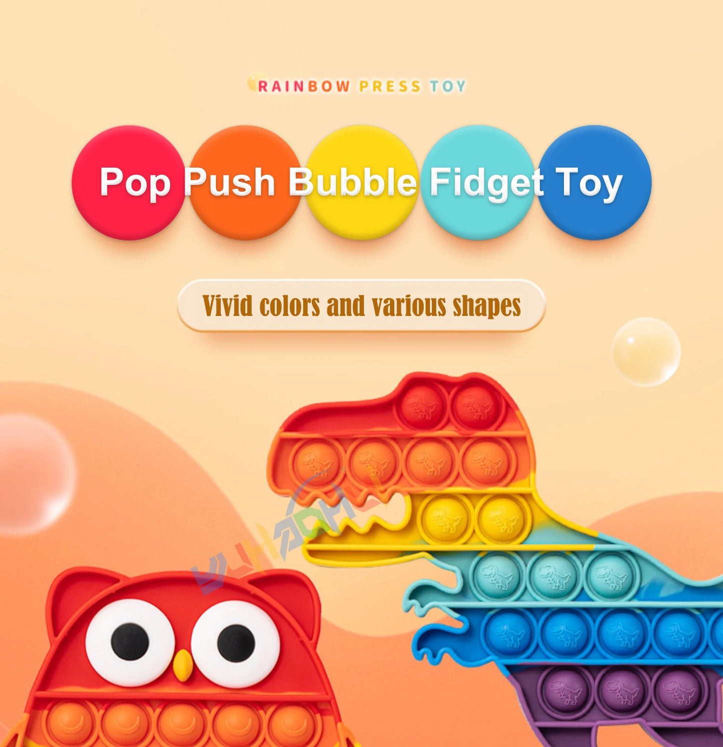 Regenbogen Pop Push Bubble Fidget Anti Stress Spielzeug für Erwachsene Kinder besondere Bedürfnisse sensorisches Spielzeug interaktives Spielzeug für Kinder