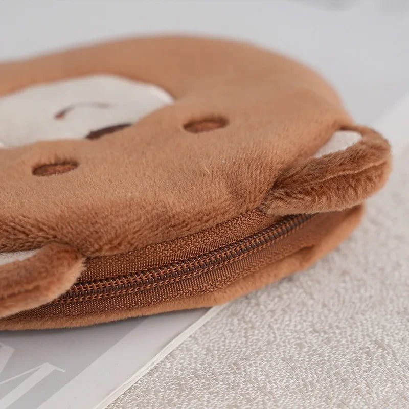 Cartoon Süße Schweinchen Geldbörse Kawaii Portemonnaie Weiche Plüsch Münztasche Schlüssel Kopfhörer Münz-Organizer Beutel Reißverschlusstasche Kindergeschenk
