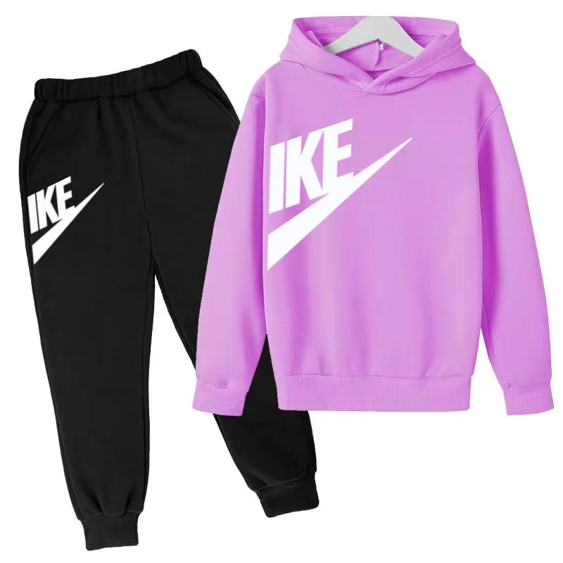 Children 3-12 Years Old Autumn Winter Hoodie Long-sleeved Boys Sweatshirt Girls Toddler Sports Coat Top+Pants Stylish Casual Set