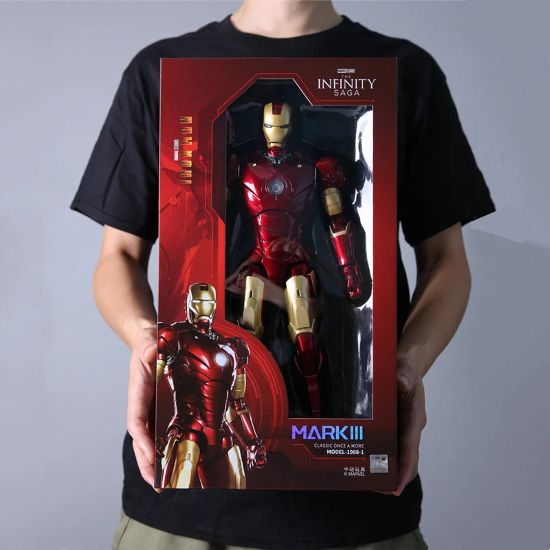ZDTDS Original 1/5 36CM Iron Man MK50 MK3 LED-Beleuchtung 10-jähriges Jubiläum Tony Stark Modell Actionfigur Geschenk