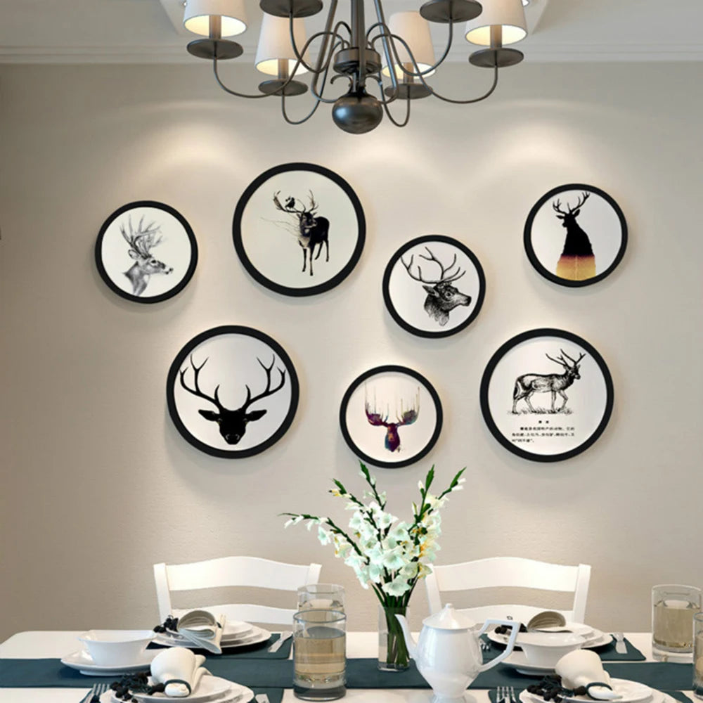 Runder Fotorahmen DIY Holz Wandmontage Hängender Bilderrahmen Hochzeitsgeschenk Wohnkultur Wandbild 6-12 Zoll