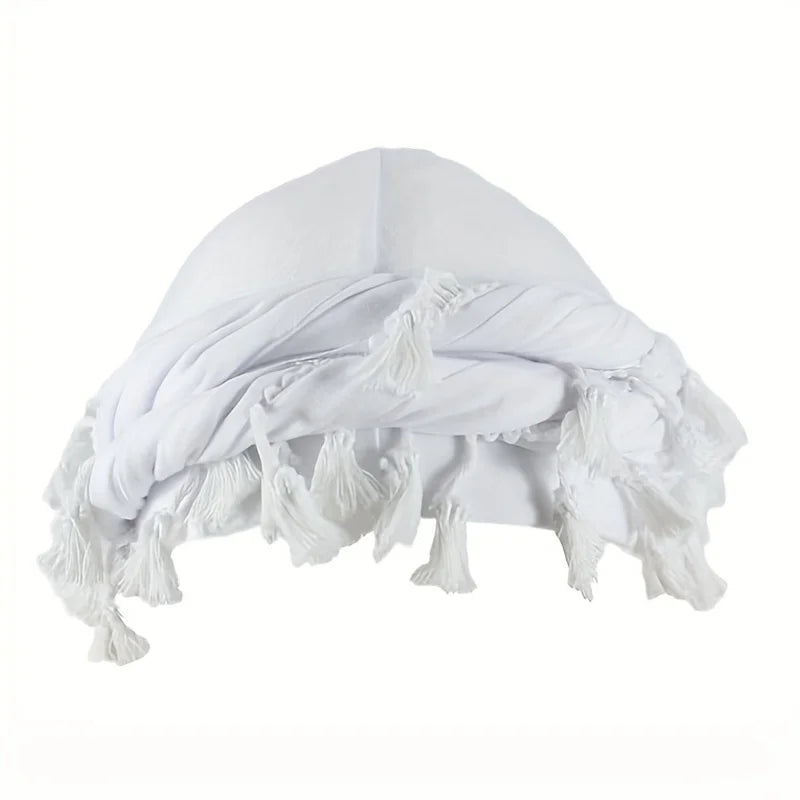 Foulards à enrouler style "Twist" (turban) Durag avec pompon pour hommes - Noir, gris - Foulard turban à nouer - Accessoire cheveux pour garçons, collection 2026
