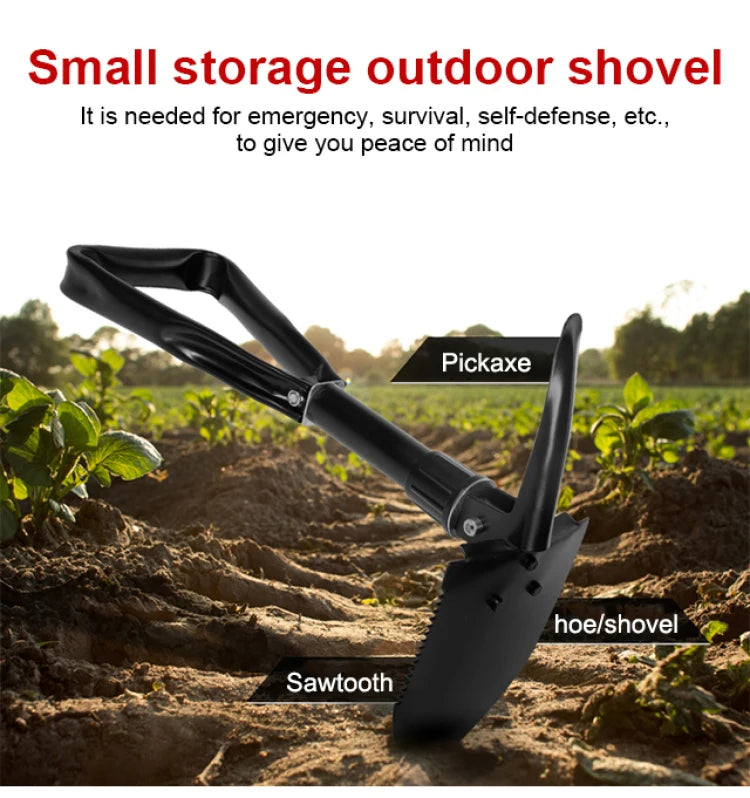 Outdoor 3-in-1 Klappschaufel, tragbare Multifunktions-Camping-Schaufel mit Tasche zum Wandern, Offroad-Fahren, DIY-Projekte zu Hause