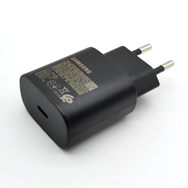 Chargeur ultra rapide Samsung 25W Type C pour Galaxy S24 S23 S20 S21 S22 Plus Note 20 10 A55 A35 A25 A15 Z Flip Fold 6 5 4 3