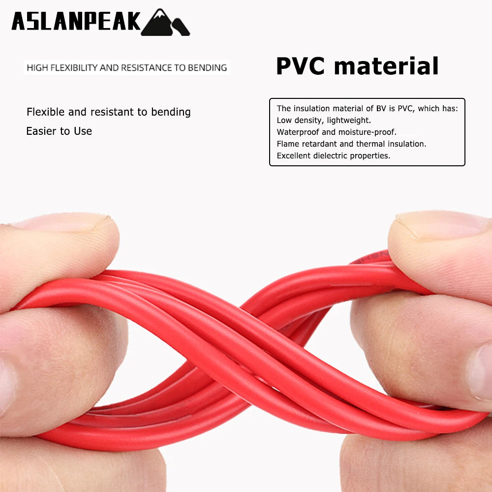 UL1007 26-14AWG 1-30m Red PVC Hard Copper wire Single core copper cable Power extension cable Solid core electronic wire For car