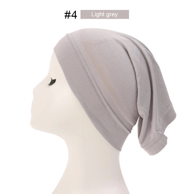 Bonnet Hijab Musulman Turban Foulard Coton Modal Voile Uni Casquette Sous Écharpe Musulmane Femme Foulard Turban Hijabs Chapeau Islamique