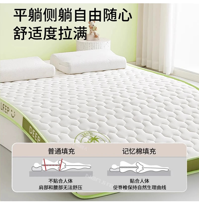 Nouveau matelas en latex à mémoire de forme 6/10 cm, tapis de tatami en éponge de haute qualité, matelas double, King, Queen Size, produit de lit épais et chaud