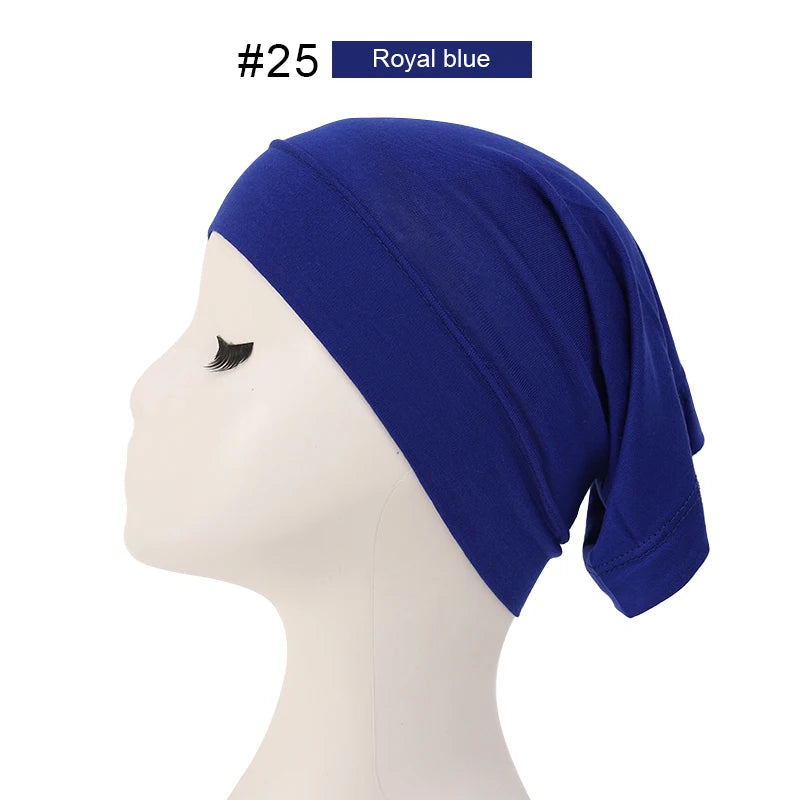 Bonnet Hijab Musulman Turban Foulard Coton Modal Voile Uni Casquette Sous Écharpe Musulmane Femme Foulard Turban Hijabs Chapeau Islamique