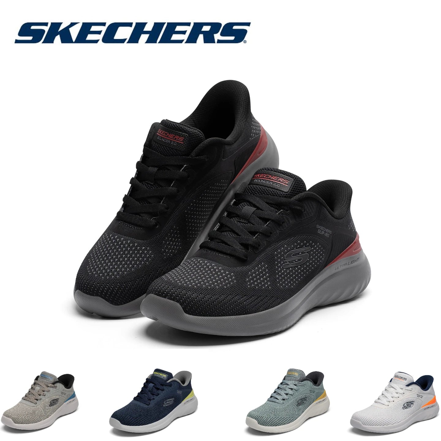 Skechers Running Shoes For Men 2026 New Summer Spring Breathable Mesh Shoes Soft-soled Shock Absorbing Lightweight Sports Shoes