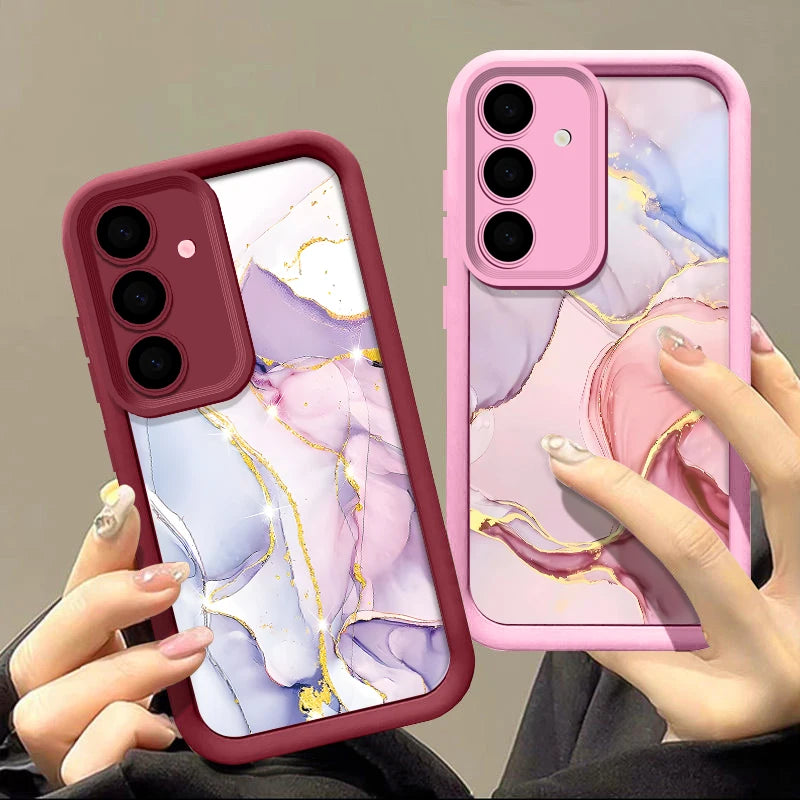 Marmor Hülle für Samsung Galaxy S25 Edge S26 S24 S23 S22 Ultra Plus S25 S24 FE A57 A37 A55 A54 A56 A17 A36 A16 5G Silikonhülle