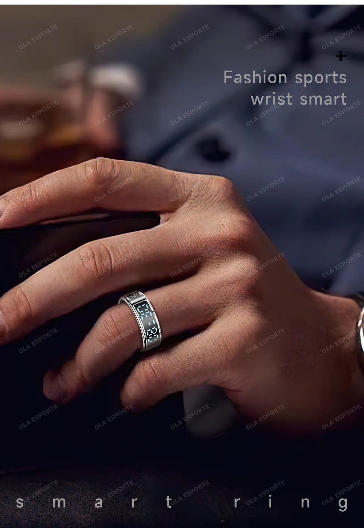 New LED Display Screen Smart Ring 5ATM Waterproof Heart Rate Sleep Multi Function Fitness Sports Rings Pedometer Men's women's