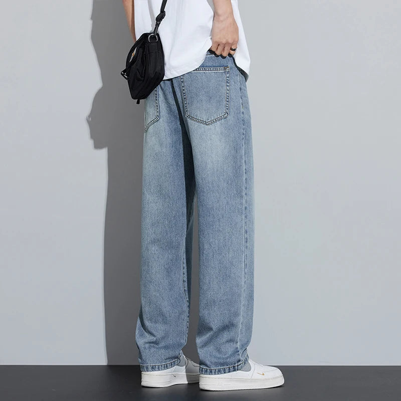 2025 Frühjahr/Sommer Neue Herren Lyocell Loose Jeans Sommer Dünn Atmungsaktiv Straight Leggings Retro Business Casual Mode Koreanisch M