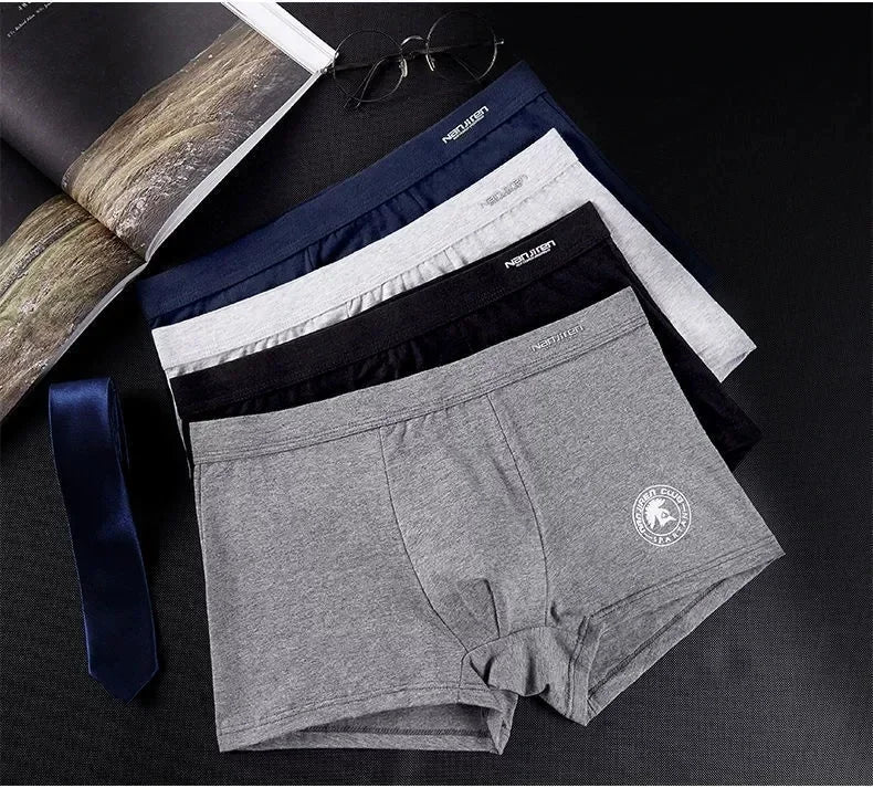 4 Pack Men's Plus Size Boxer Shorts 100% Cotton Anti-Chafe Underwear  Big & Tall Breathable Loose Fit Elastic Waistband Boxers