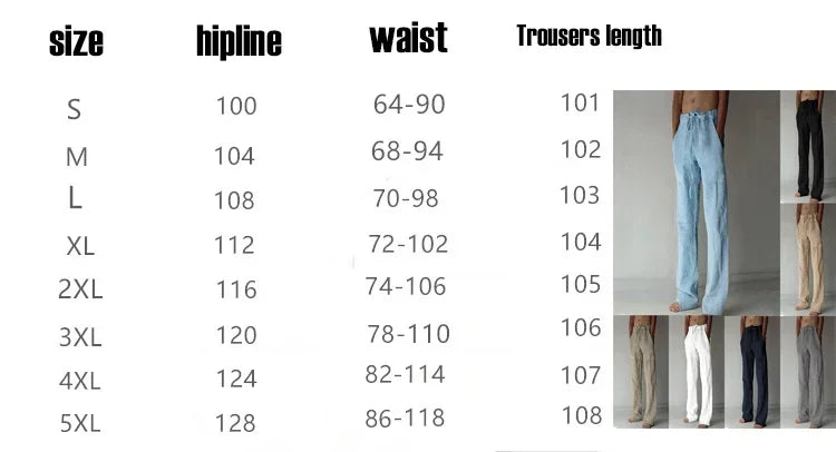 ropa hombre baggy pants Pantalon décontracté en coton et lin pour hommes, respirant, ample, Streetwear, Jogging, Automne, Été