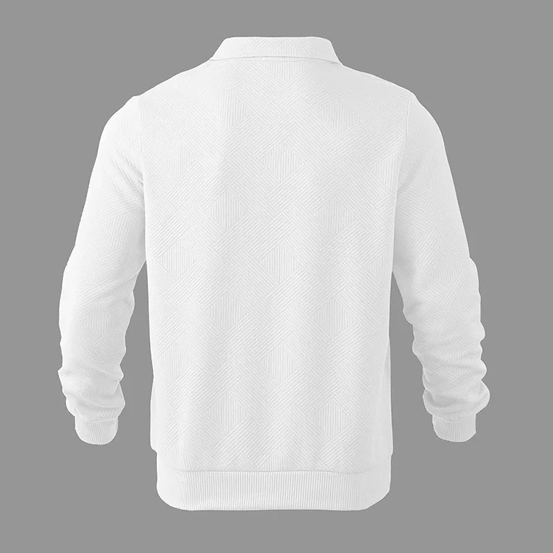 24 grenzüberschreitendes beliebtes Herbst-Langarm-Revers-Reißverschluss-Herren-Freizeit-Poloshirt