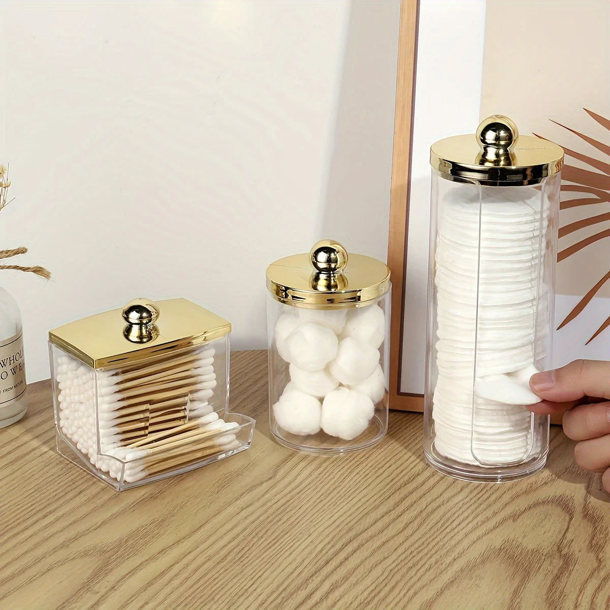 3 Stück Q-Tip-Halter Spender Aufbewahrungsbox Badezimmer Organizer Behälter für Wattestäbchen/Wattepads/Watterondellen
