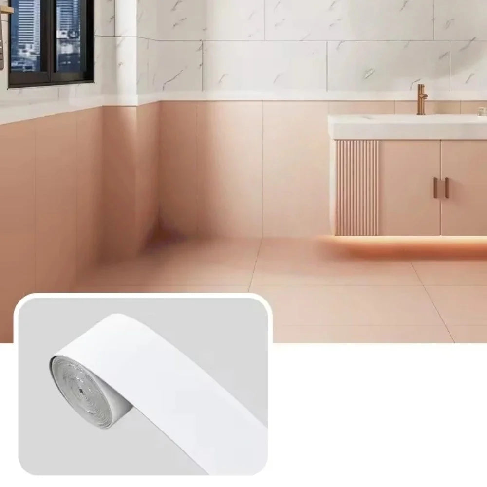 1pc 10cm X 5m PVC Self-Adhesive Marble Baseboard Sticker - Waterproof Skirting Board Protector for Corner Window Sill Home