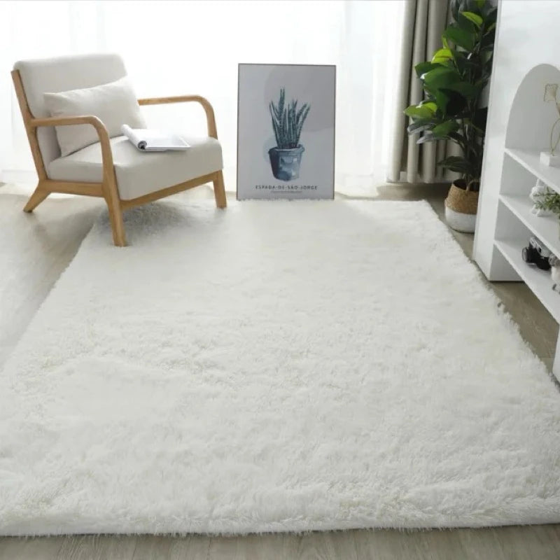 VIKAMA Luxus-Langflor-Teppich aus Samt, weich, rutschfest, Plüsch-Fußmatte für Schlafzimmer, Wohnzimmer, warme Heimdekoration, Teppich