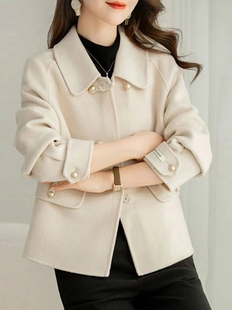 Manteaux courts élégants et unis pour femme, vêtements chauds d'automne et d'hiver, tenues de bureau formelles pour femme, nouveautés en matière de vêtements d'extérieur