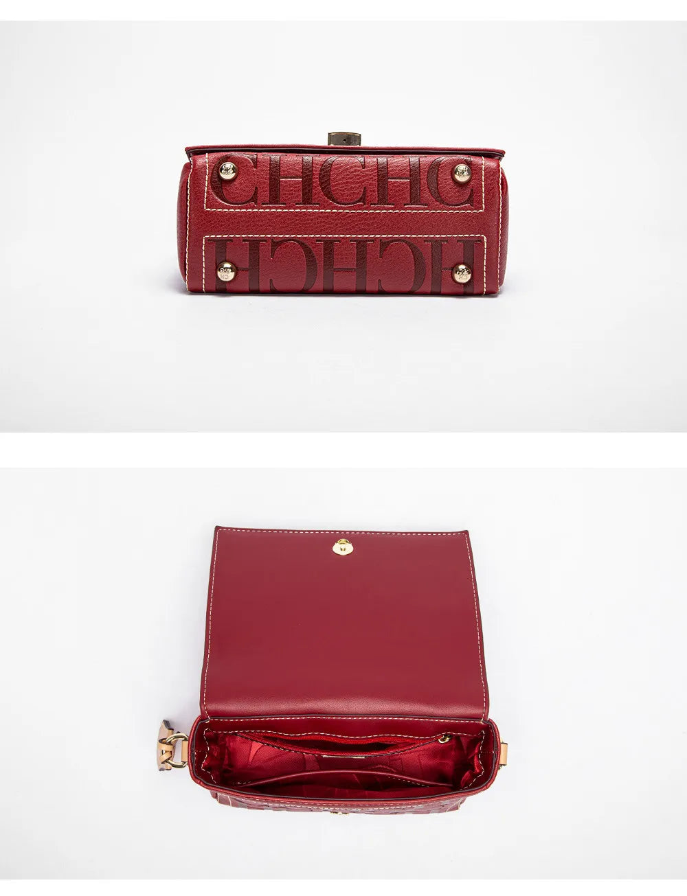 CH Womens Shoulder Bag Luxury Brand 2025 Fashion Solid Color Printed Handbag Fashion Design Model Metal Accessories Buckle