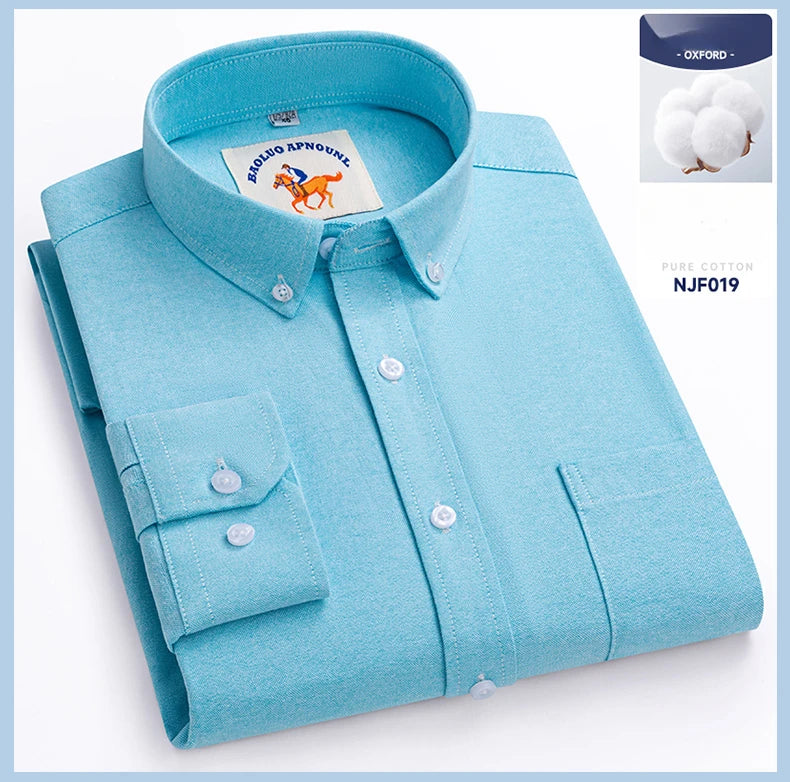 Chemises Oxford à manches longues en 100 % coton pour homme, grandes tailles 8XL, coupe ajustée, unies ou rayées, pour le bureau, couleur blanche, tenues professionnelles