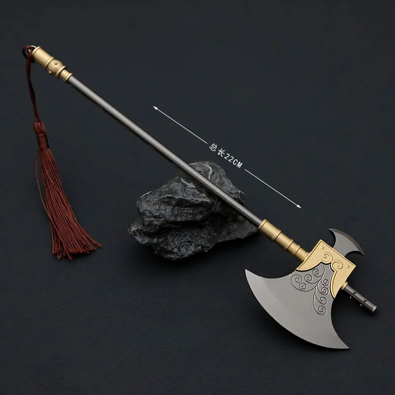 1 Real Water Margin Movies Periphery Weapons The Urgent Vanguard Axe 22cm Uncut Knife Metal Model Ax Cosplay Ax Gift Boys' Toys