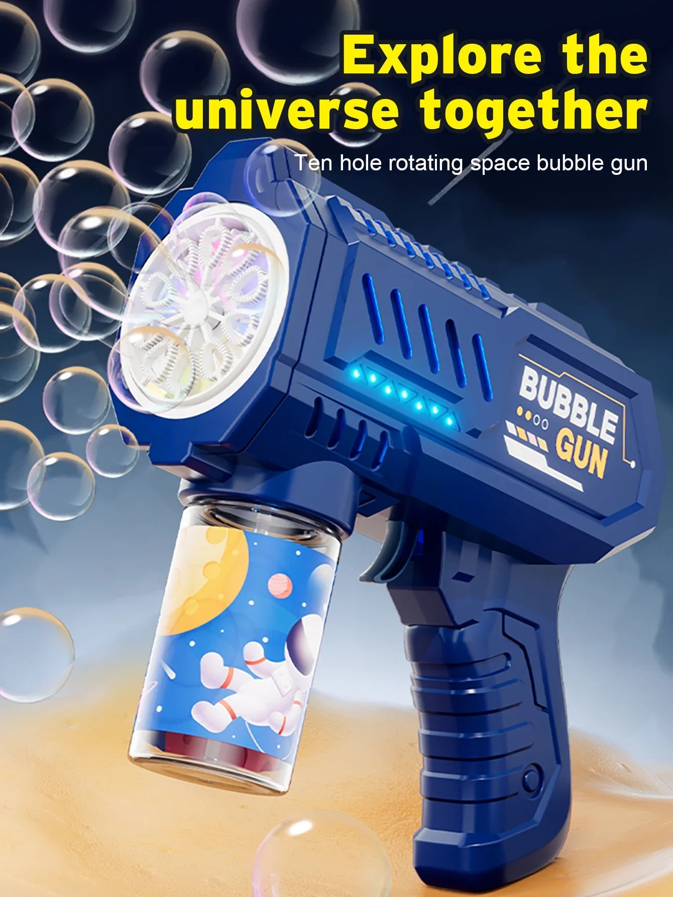 Vollautomatische Blasenpistole Raketen-Blasenmaschine Automatischer Gebläse mit Blasenflüssigkeit Spielzeug für Kinder Strand Outdoor-Blasengeschenke