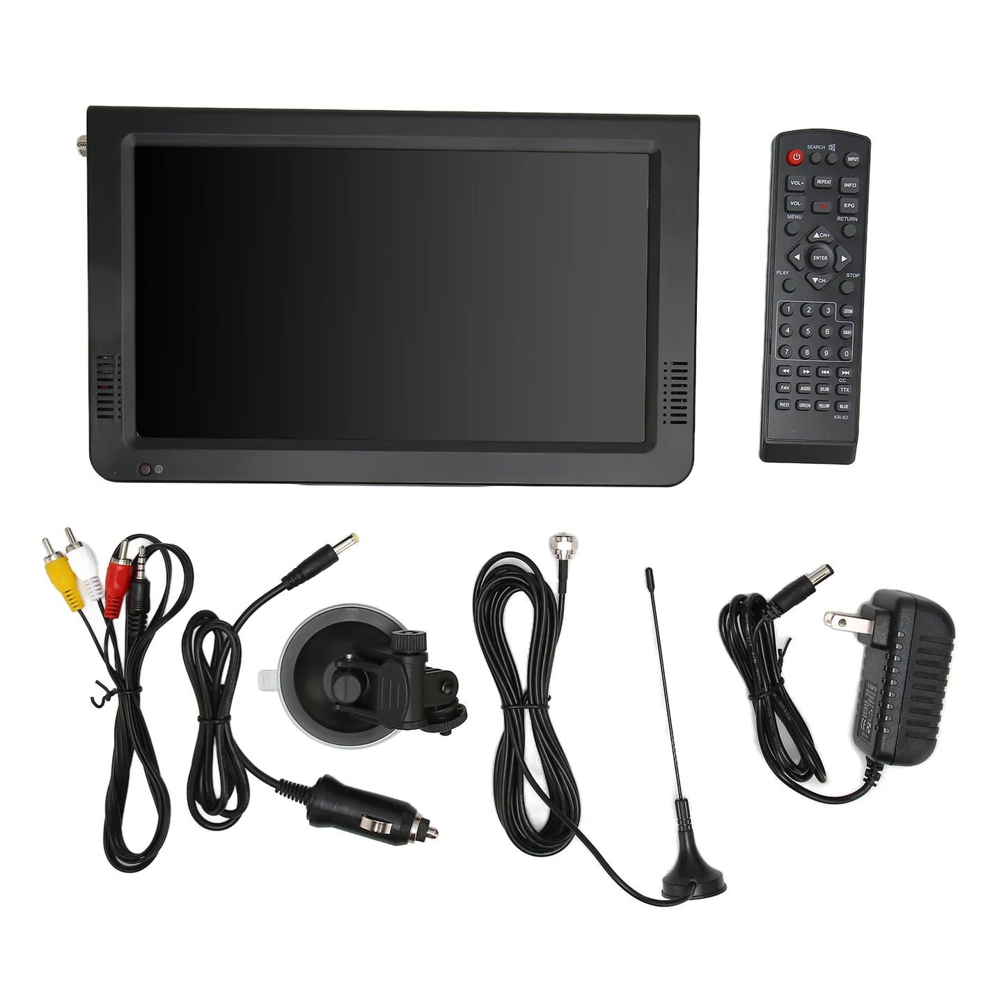 Tragbarer 10-Zoll-Fernseher mit hochempfindlichem Tuner, wiederaufladbarer ATSC-Digital-TV für Auto und Outdoor, tragbarer TV, wiederaufladbarer ATSC-Digital-TV