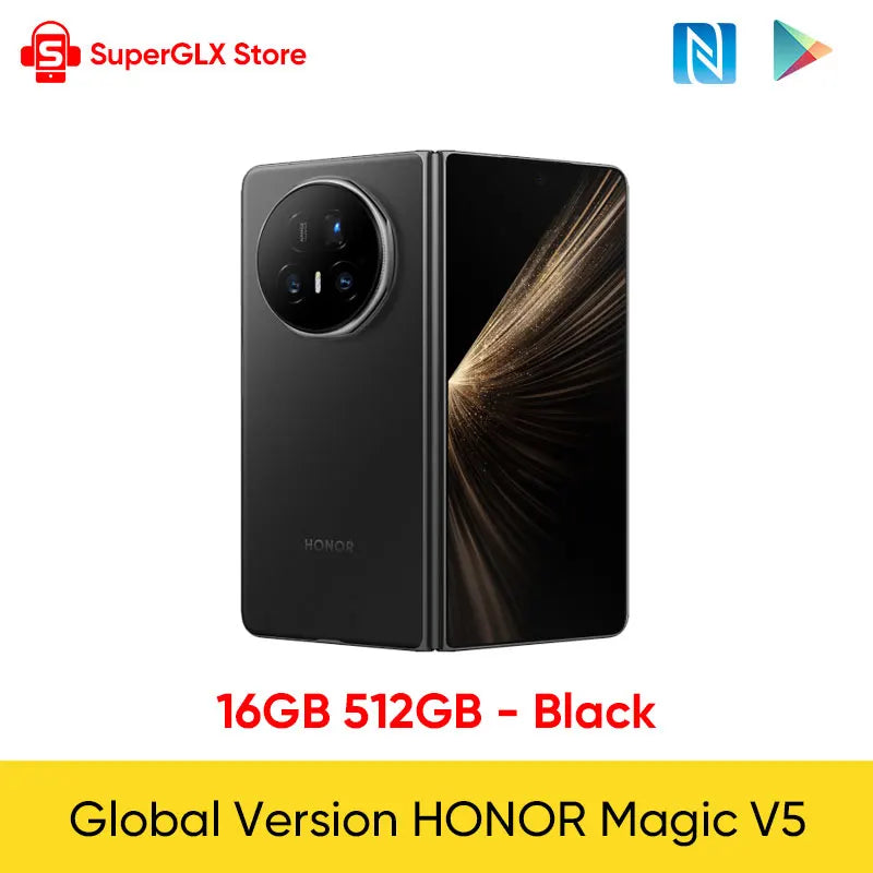 HONOR Magic V5 Version globale 5G Smartphone pliable Snapdragon 8 Elite Écran LTPO OLED 7,95 pouces Batterie 5820 mAh SuperCharge 66 W