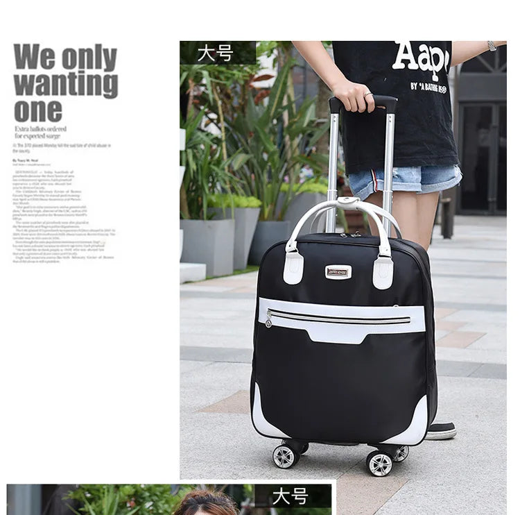 Fashion Rollkoffer Damen 4 Räder Spinner Reisetaschen Herren Geschäftsreise-Taschen Oxford-Koffer Wasserdichte Trolleys