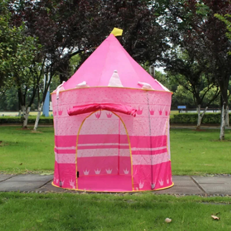 Tentes Château Pliantes Portables Tente de Jeu pour Bébé et Jeune Enfant Rose Bleu Jouets de Camping Décoration de Chambre Intérieure Extérieure Cadeau d'Anniversaire de Noël
