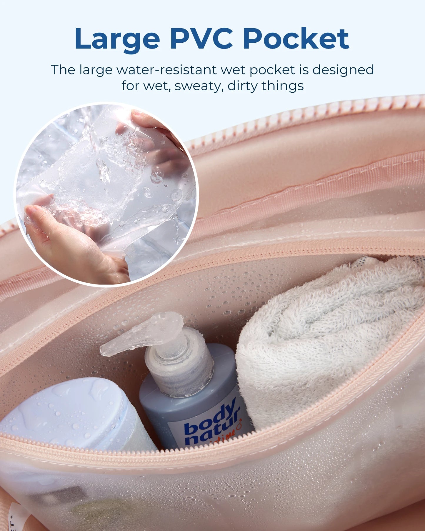 BAGSMART Sac de voyage pour femme avec compartiment étanche, sac de sport, sac de week-end, sac de cabine, sac Boston, sacs de plage étanches