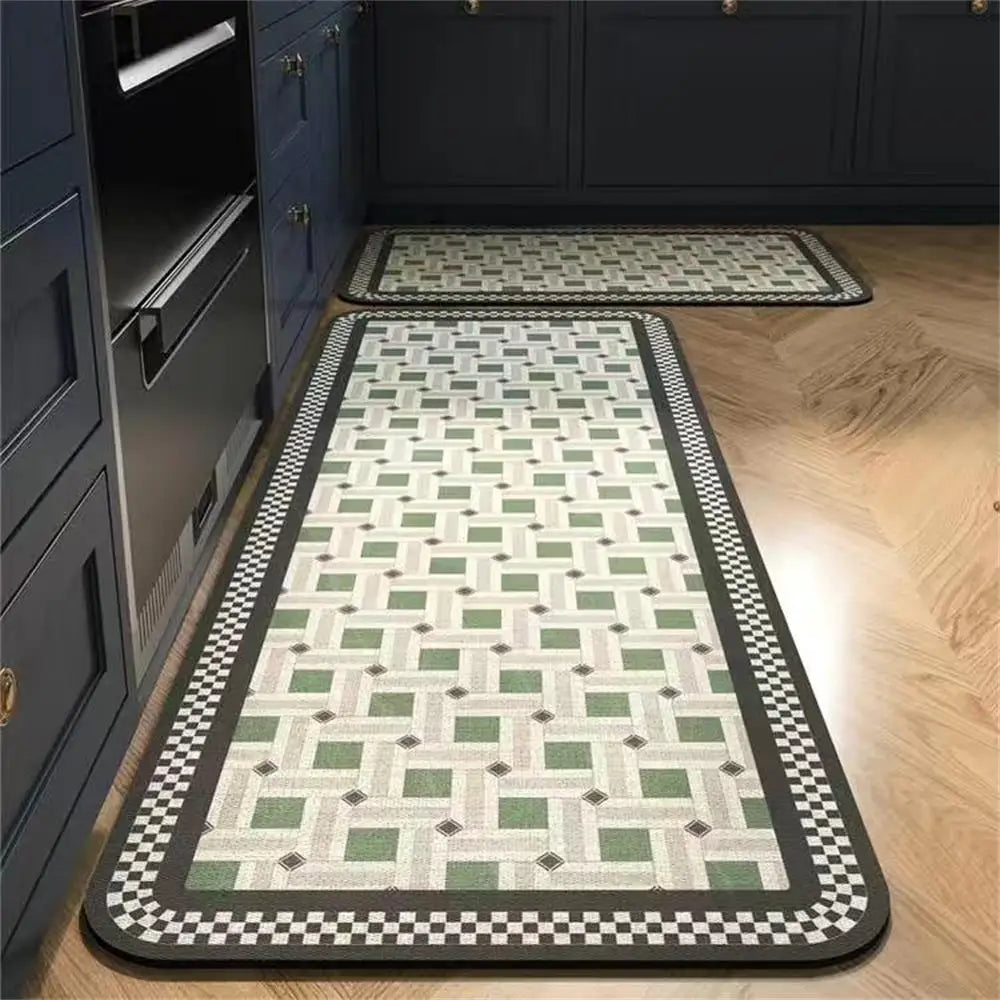 1 TAPIS de sol de cuisine imperméable, antidérapant, anti-saleté Tapis de pied Tapis de sol domestique Tapis long en velours cristal Tapis de porte 바닥 깔개