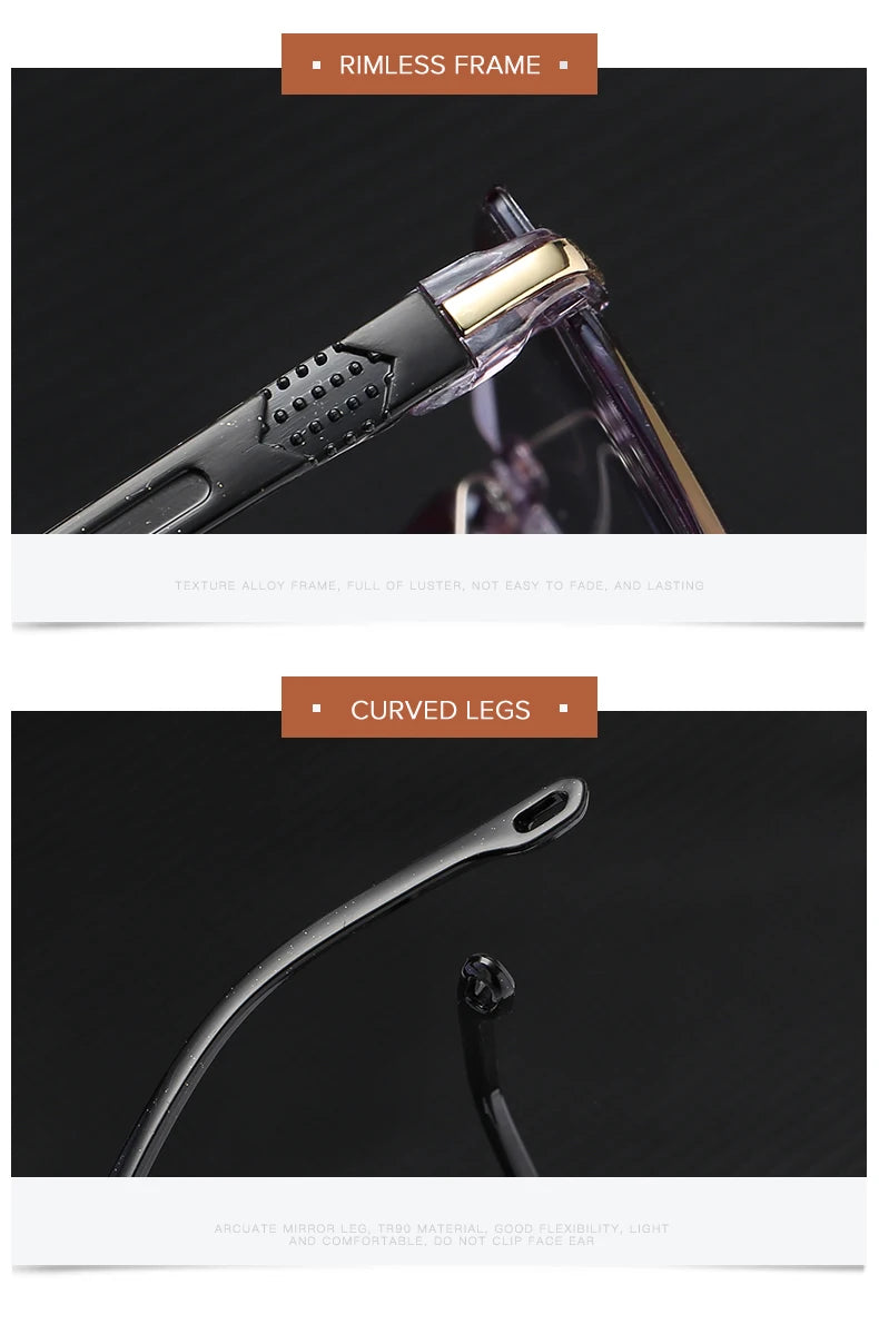 Lunettes de lecture anti-lumière bleue pour femmes, monture sans bords à découpe diamantée, pour hommes, anti-fatigue, hypermétropie, presbytie +1,5