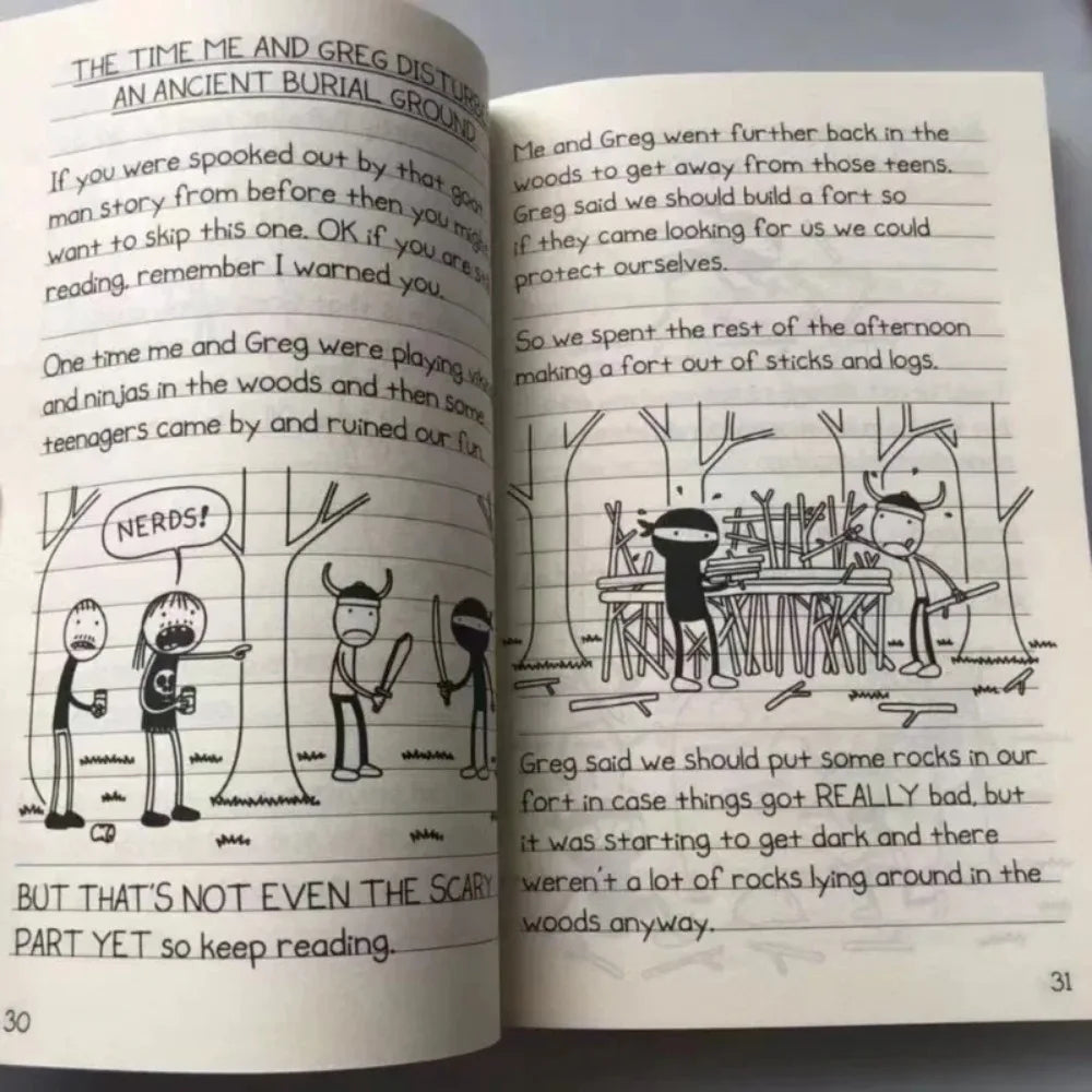 10 Books/set 1- 10/11-20  Volumes Diary of Wimpy Kid English Book Diary of Wimpy Kid  Children's Fiction Books
