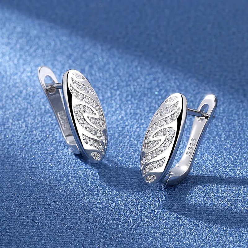 Ohrringe aus 925er Sterlingsilber, Schmuck, hochwertige Retro-Ohrringe mit einfachem Muster, lila-weiße Zirkon-Ohrringe, Bestseller
