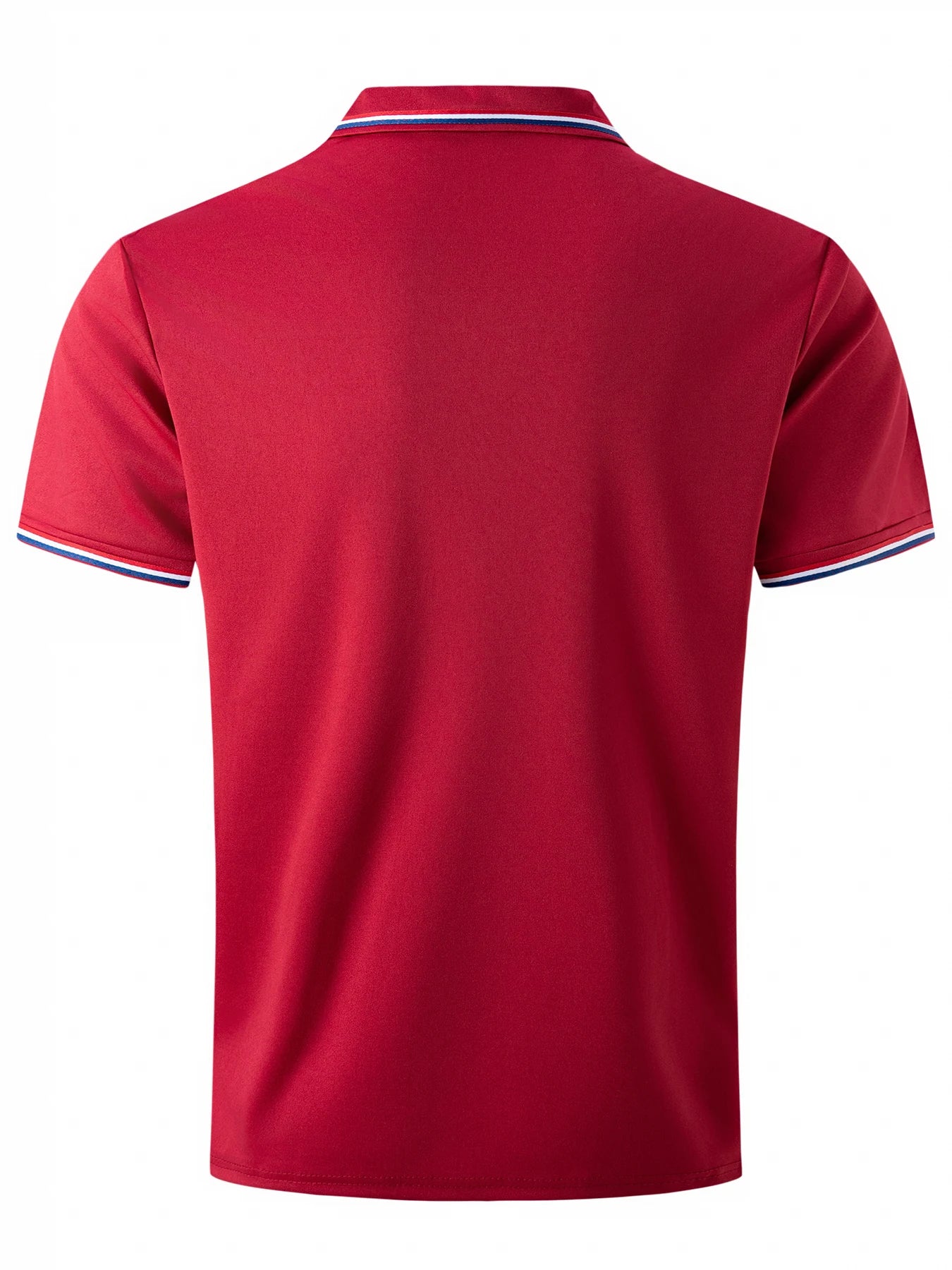 Men's Quick-Drying Solid Color Polo Shirt Summer Elastic Collared Short-Sleeved Sports T-Shirt for Active Wear